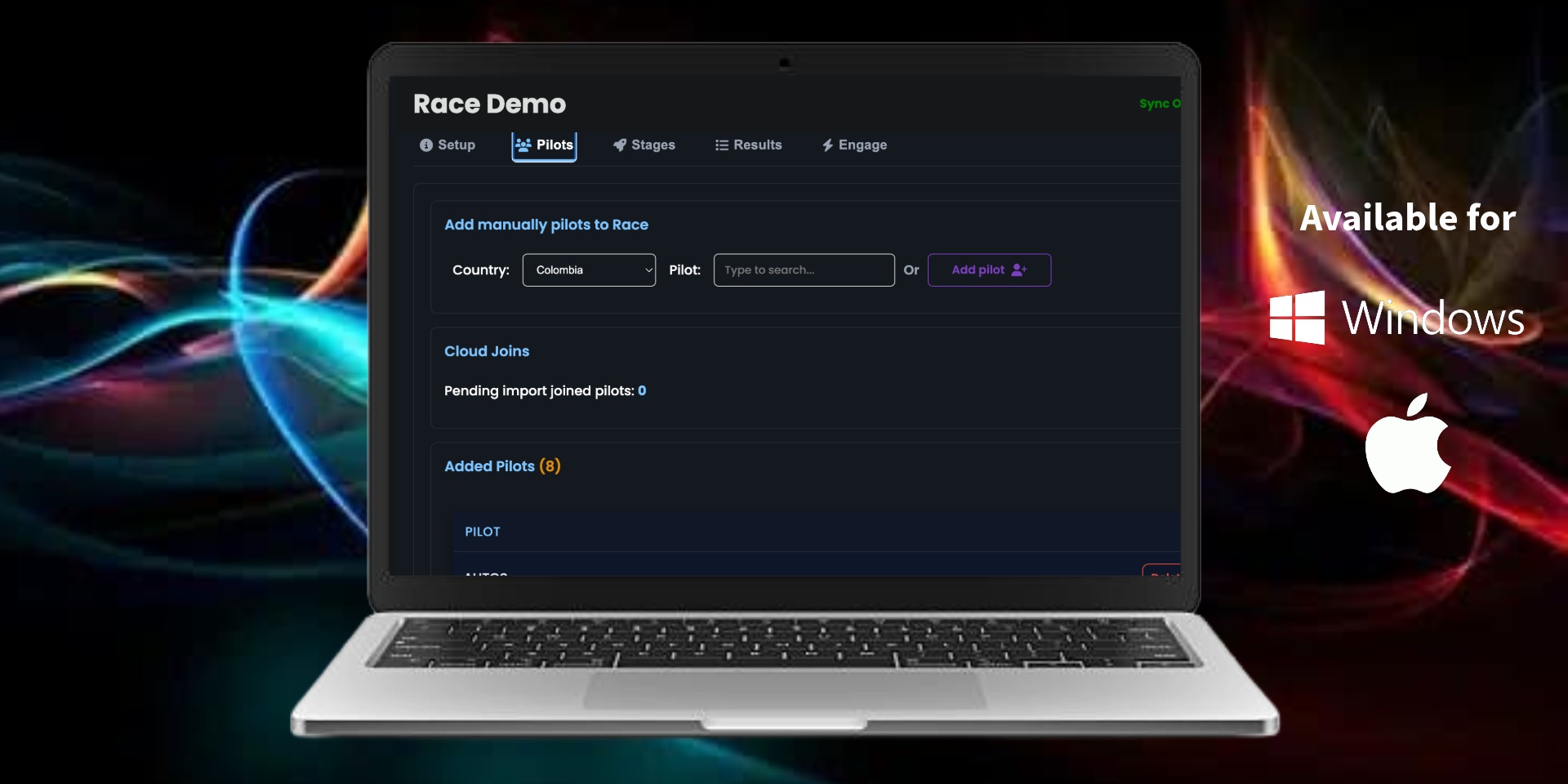 Next race manager